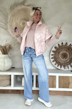 Bodywarmer Rosie met kapmouwtje, Blush Roze.