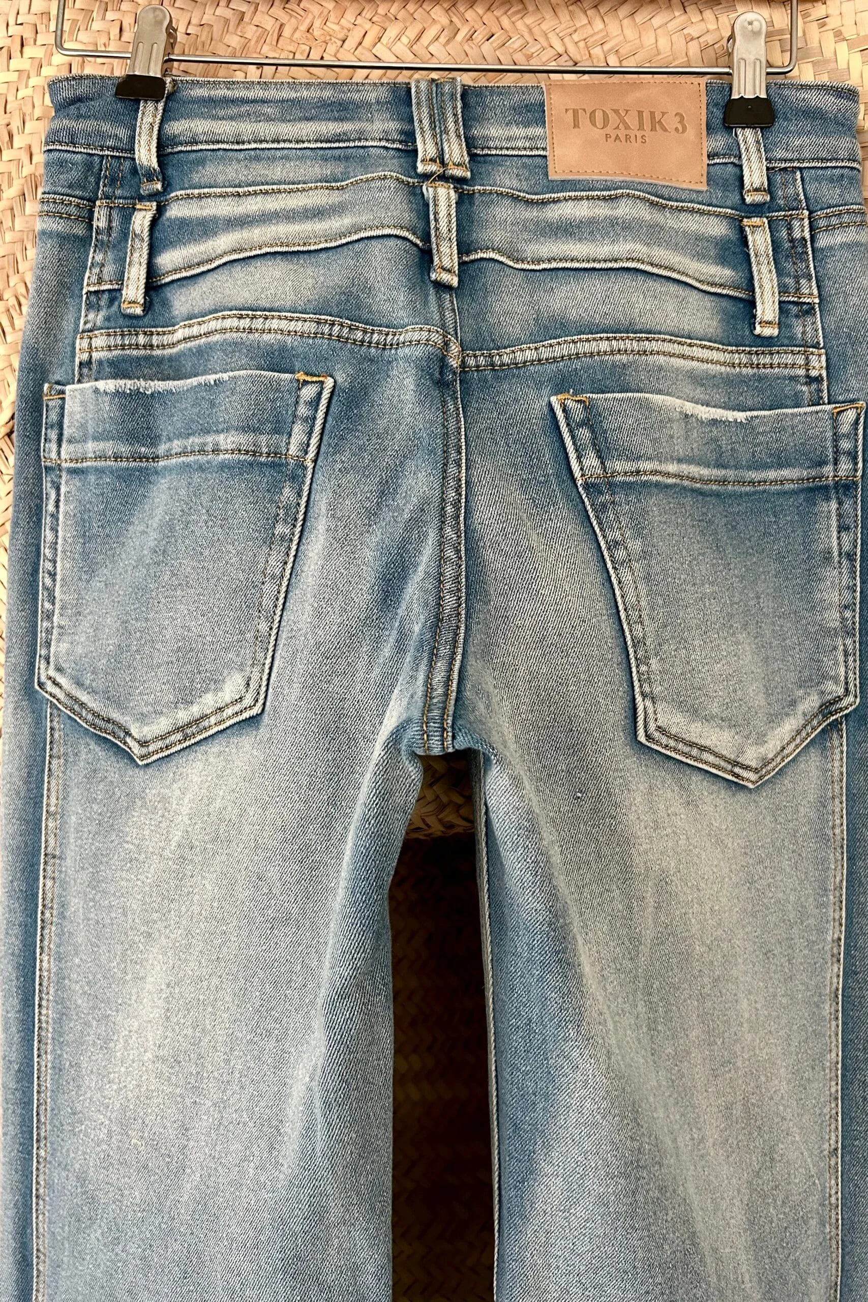 Toxik "Wide Leg" Jeans Trixie met dubbele band, Bright Blauw. - Afbeelding 14