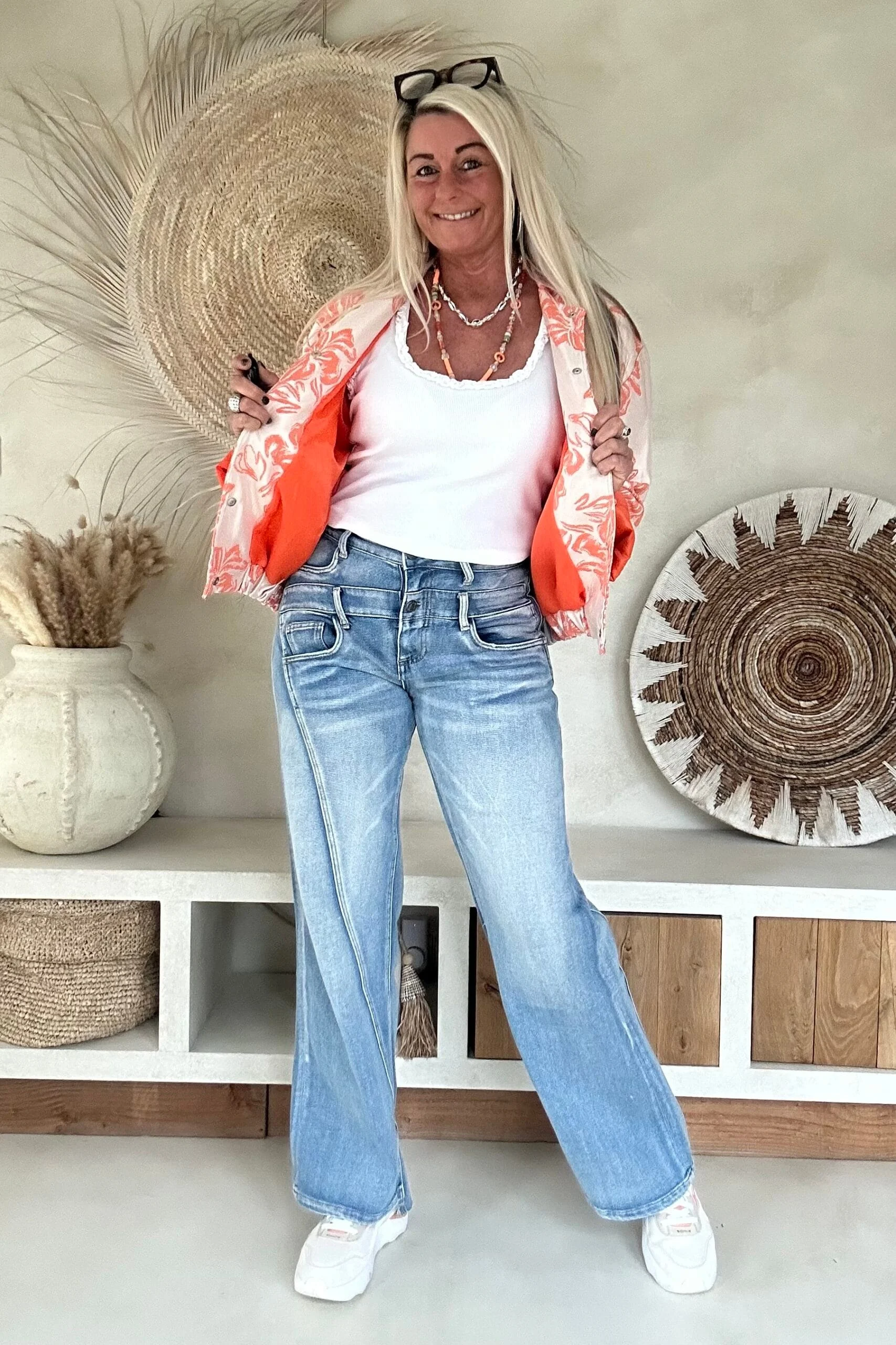 Jacquard Bomber Bella, Oranje. - Afbeelding 7