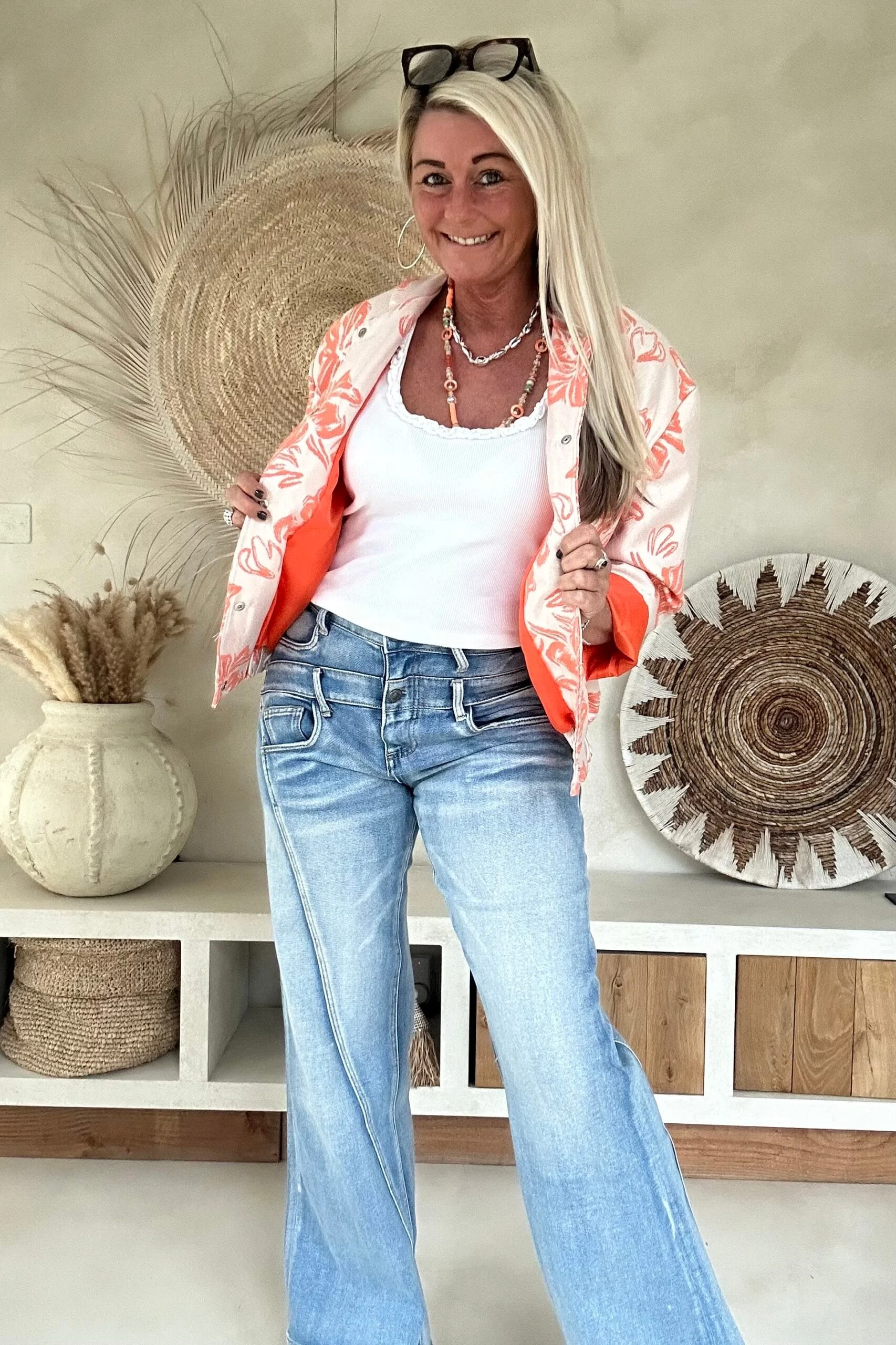 Jacquard Bomber Bella, Oranje. - Afbeelding 6