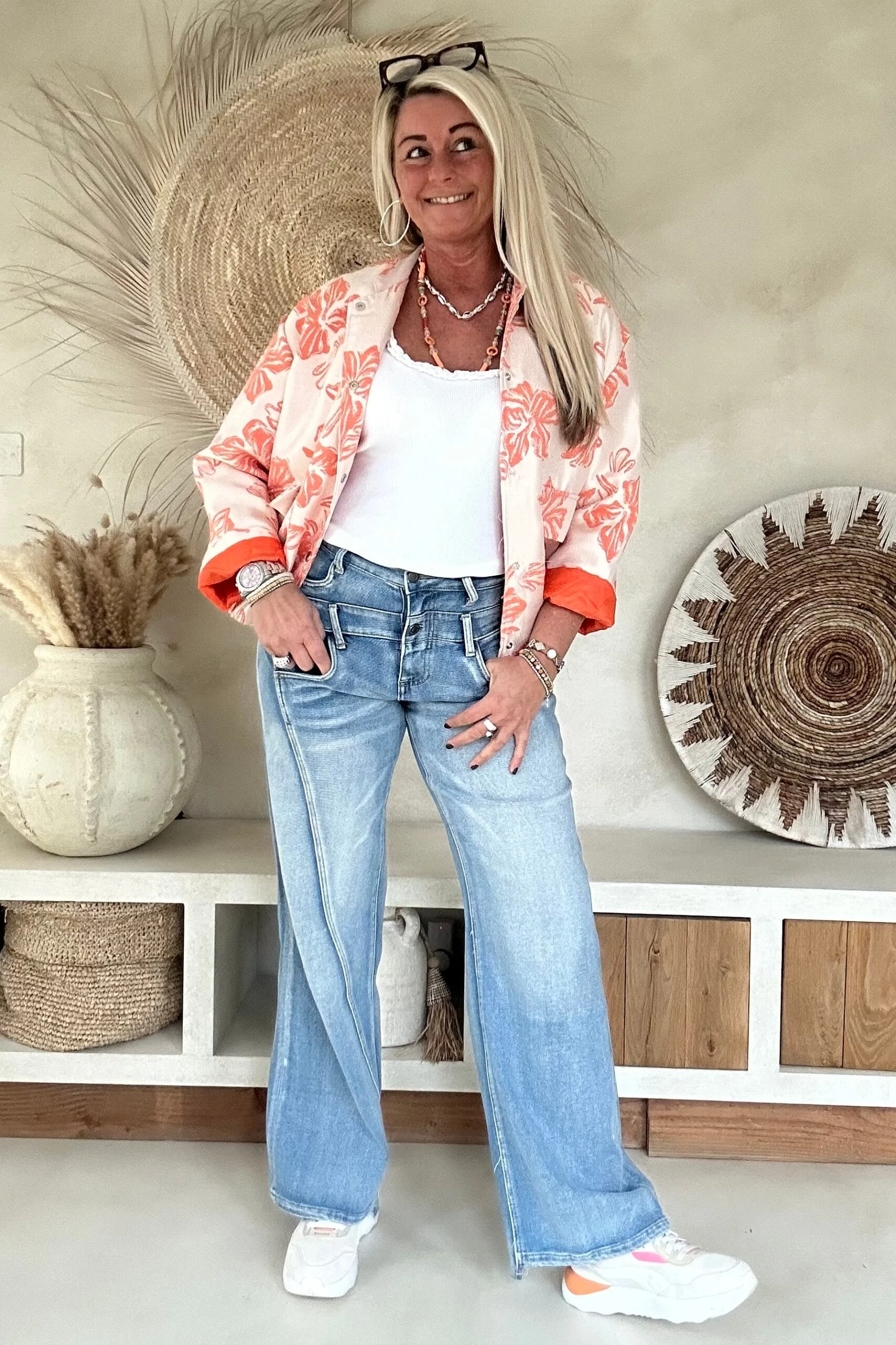Jacquard Bomber Bella, Oranje. - Afbeelding 3