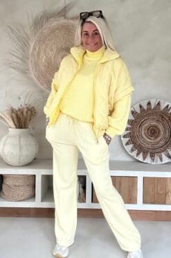 Bodywarmer Rosie met kapmouwtje, Zacht Geel.