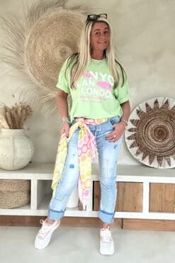 T-shirt Selma City Vibes, Pastel Groen.(PRE-ORDER, LEVERING ROND 17-02)