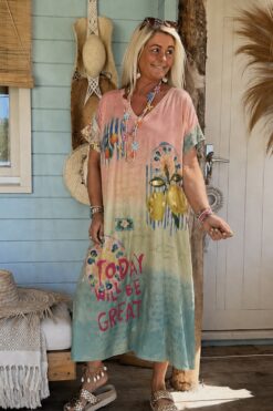 Jurk Janice Lemon met Lurex.