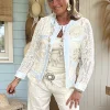 Jasje Feline met Bloemen en Kant, Creme/Denim.