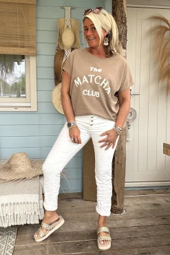 T-shirt Melanie Matcha Club, Taupe.
