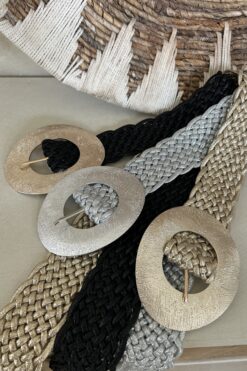 Stretch riem Rafaella met grote Gesp, Diverse Kleuren.