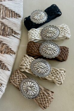 Boho Riem Salina met Concho Gesp, Div. Kleuren.