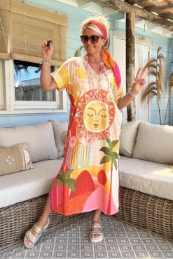 Jurk Janice "Sunshine Dream" met Lurex.