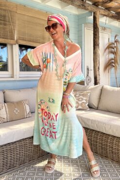 Jurk Janice Lemon met Lurex.
