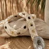 Boho Riem Savannah, Gevlochten koord met Kralen Naturel.