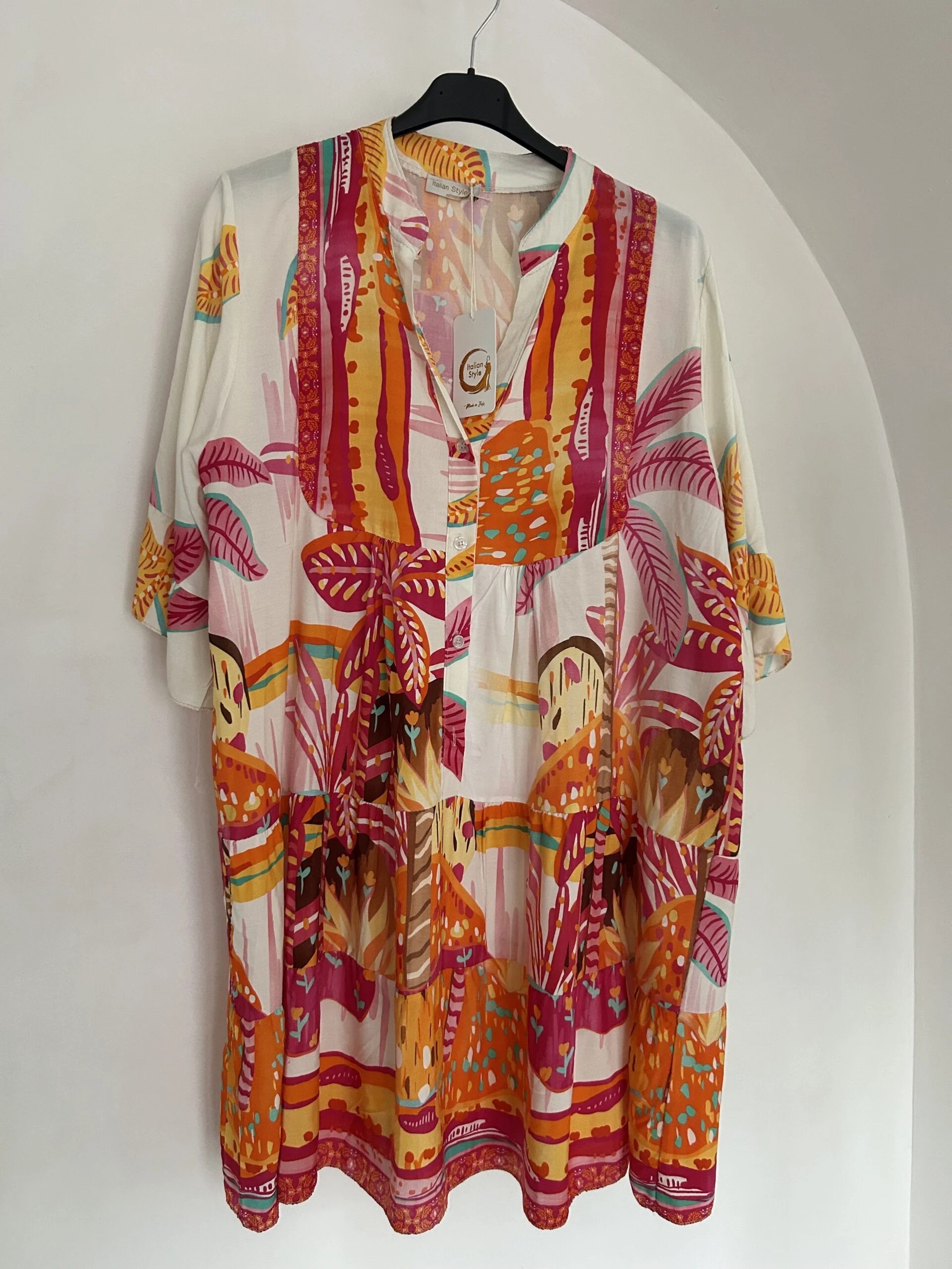 Tuniek Trisha Tropical, Fuchsia tinten. - Afbeelding 4