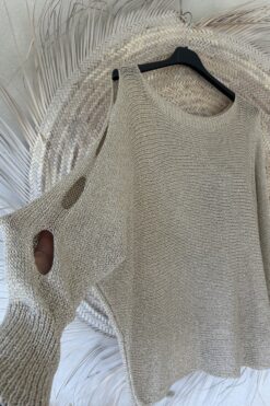 Knitwear trui Nadine met Lurex accenten.