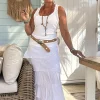 Maxi Rok Veronique met Volants, Wit.