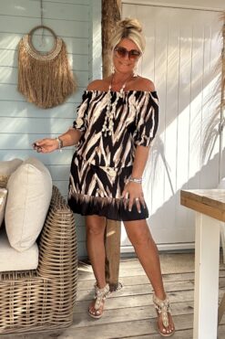 Tuniek Sarina Zebra, Zwart. (PRE-ORDER, LEVERING ROND 13-07)