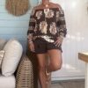 Ibiza tuniek Bibi 3/4 mouw, Lelie Bruin. (PREORDER LEVERING, ROND 27-07)