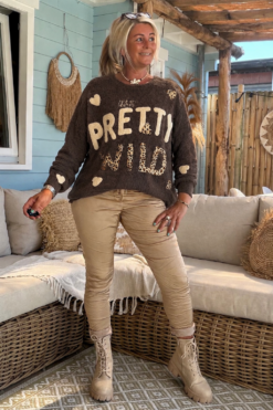 Gebreide Trui Pamela Pretty Wild, Bruin.