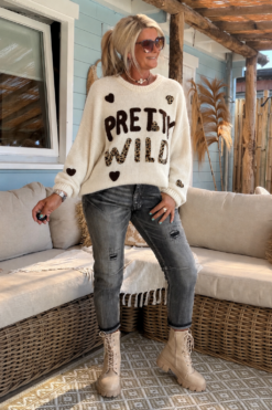 Gebreide Trui Pamela Pretty Wild, Ecru.