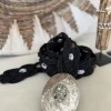 Boho Riem Savannah, Gevlochten koord met Kralen Zwart.