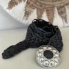 Boho Riem Riva met Ornament, Zwart