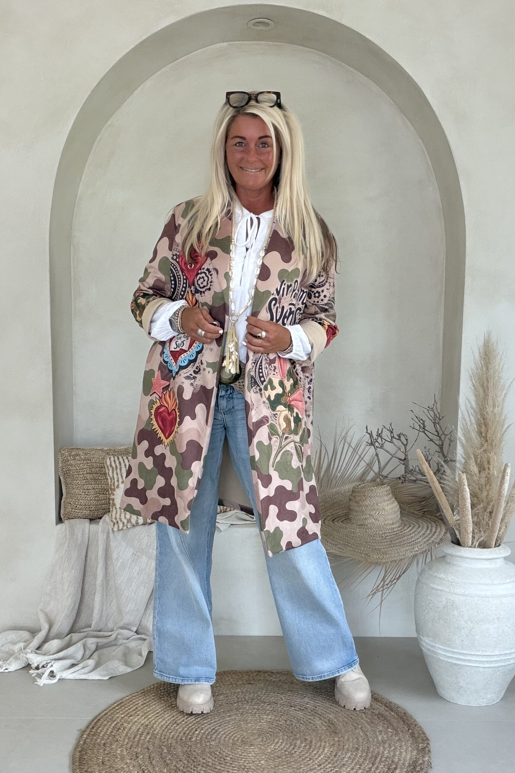 Suedine Long Blazer Bowie, Wild Hearts Camo. - Afbeelding 2