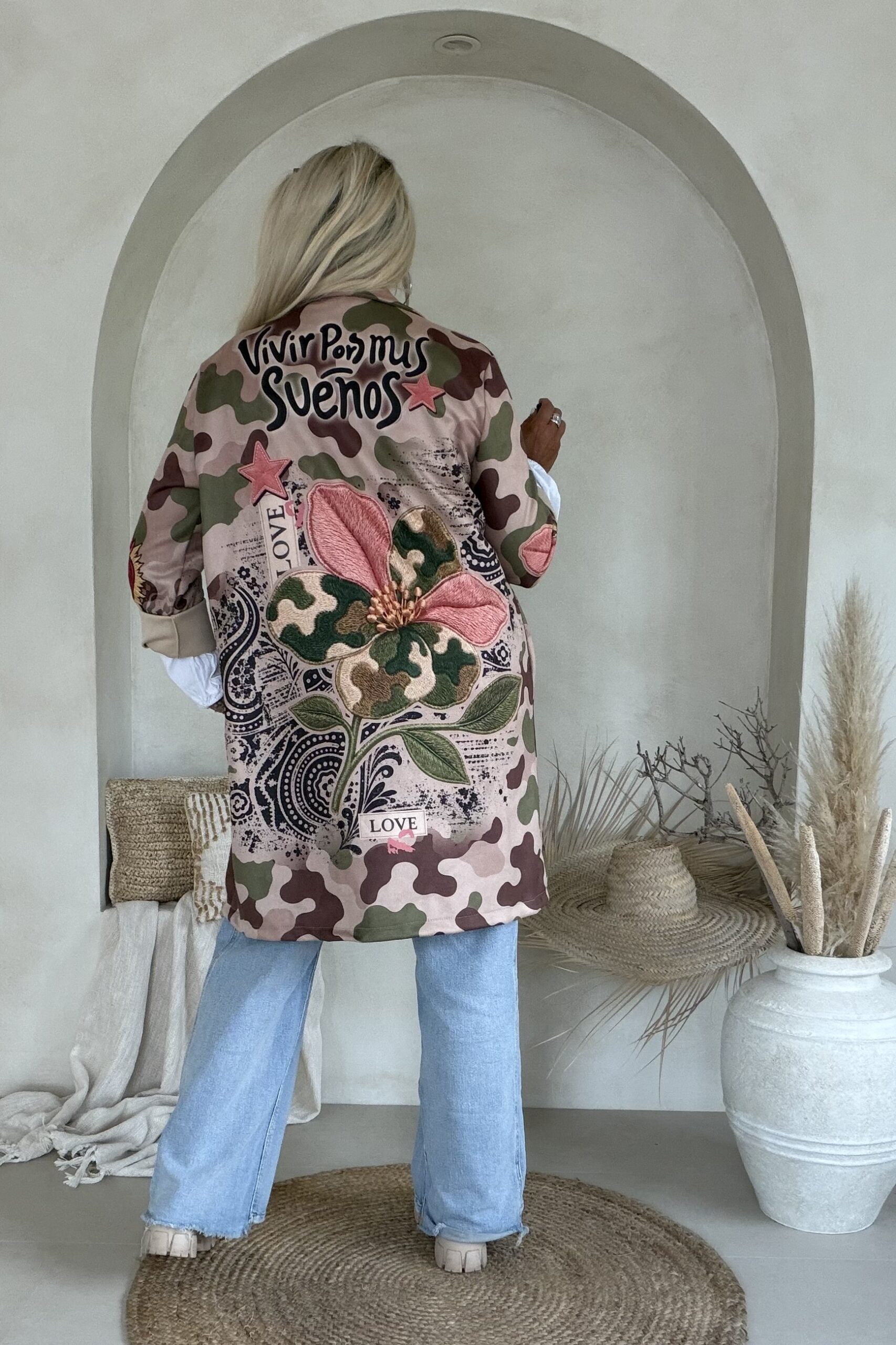 Suedine Long Blazer Bowie, Wild Hearts Camo. - Afbeelding 6
