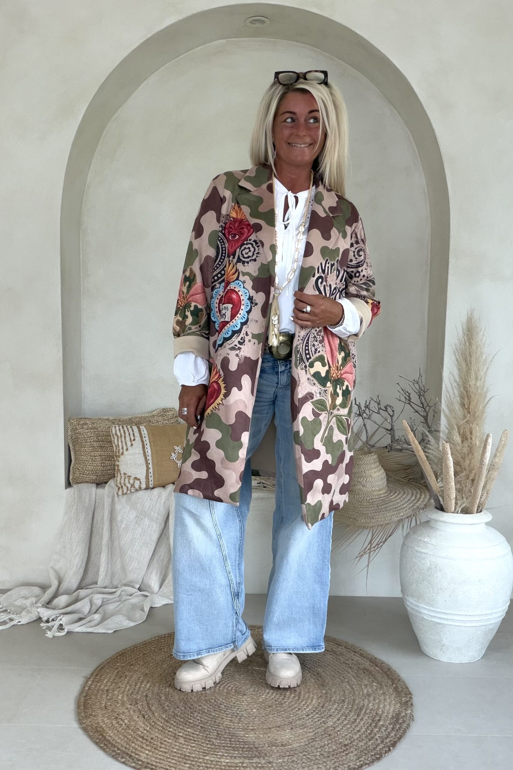 Suedine Long Blazer Bowie, Wild Hearts Camo. - Afbeelding 11