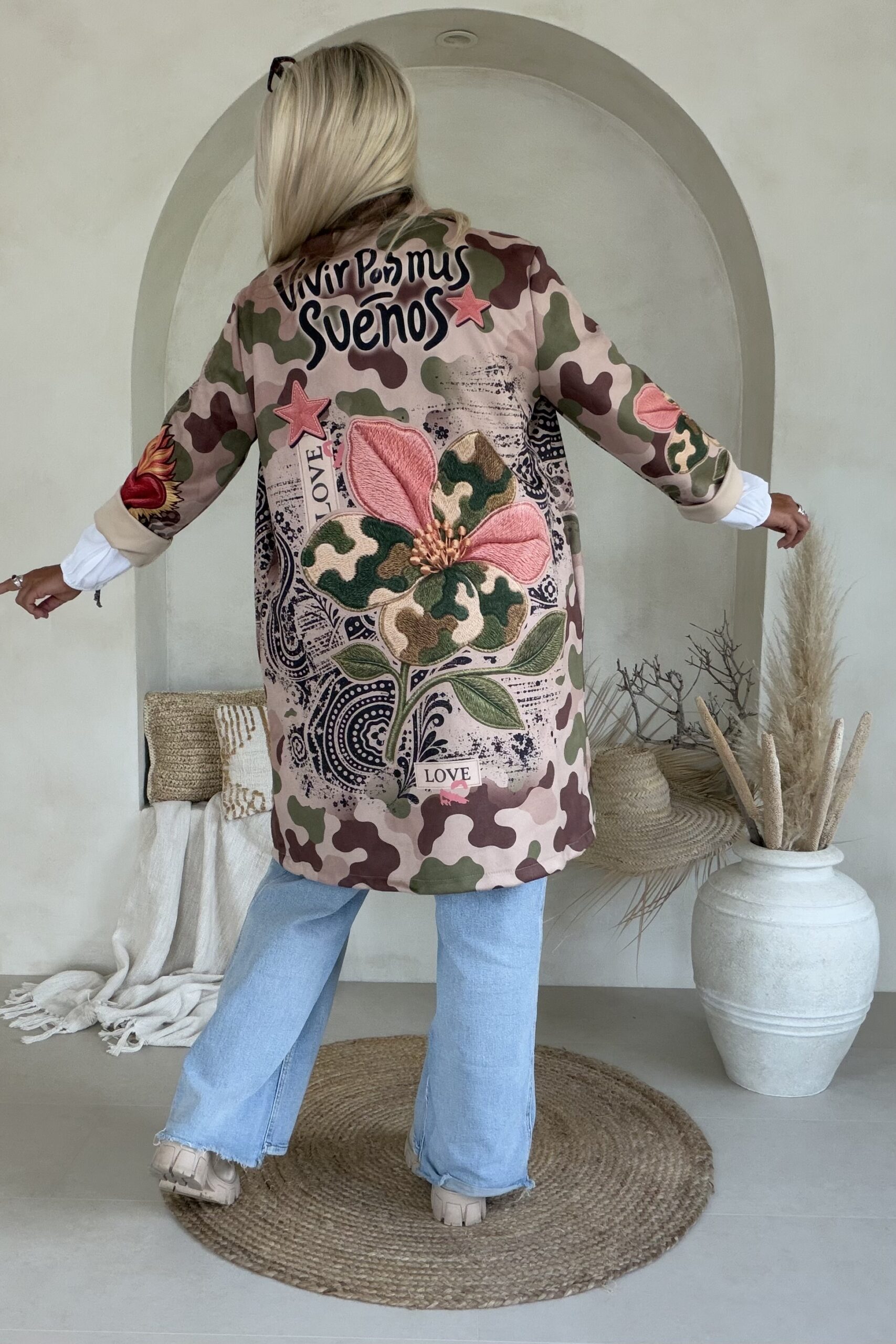 Suedine Long Blazer Bowie, Wild Hearts Camo. - Afbeelding 13
