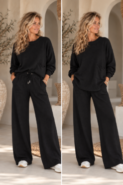 Soft Knit Twinset Elise, Zwart.