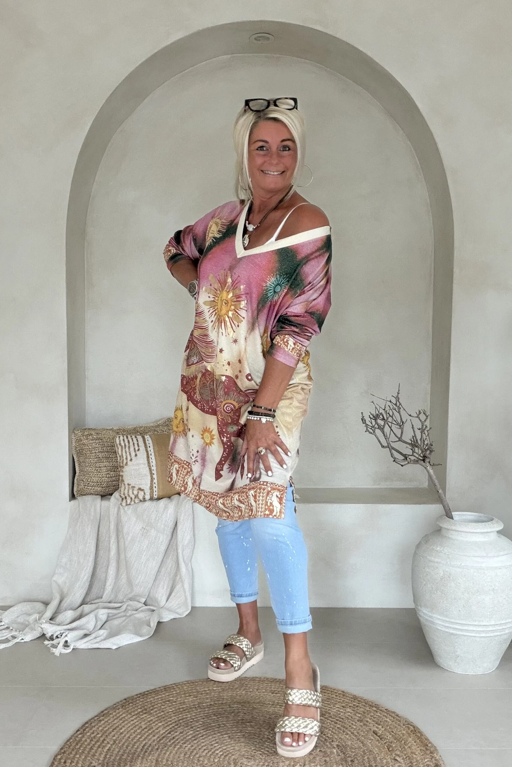 Boho Lurex tuniek Vivi "All things Change" met Paard. - Afbeelding 9