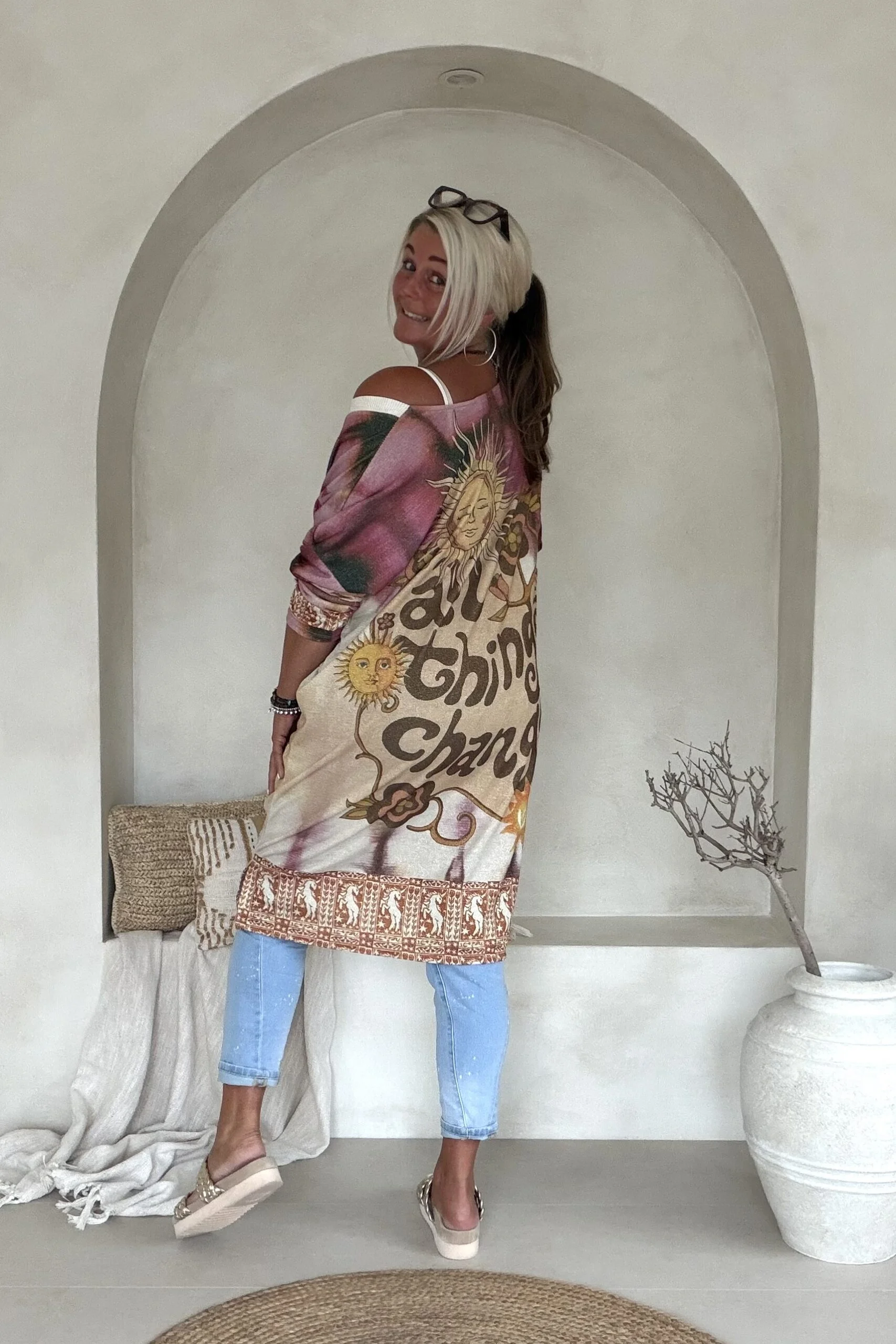 Boho Lurex tuniek Vivi "All things Change" met Paard. - Afbeelding 7