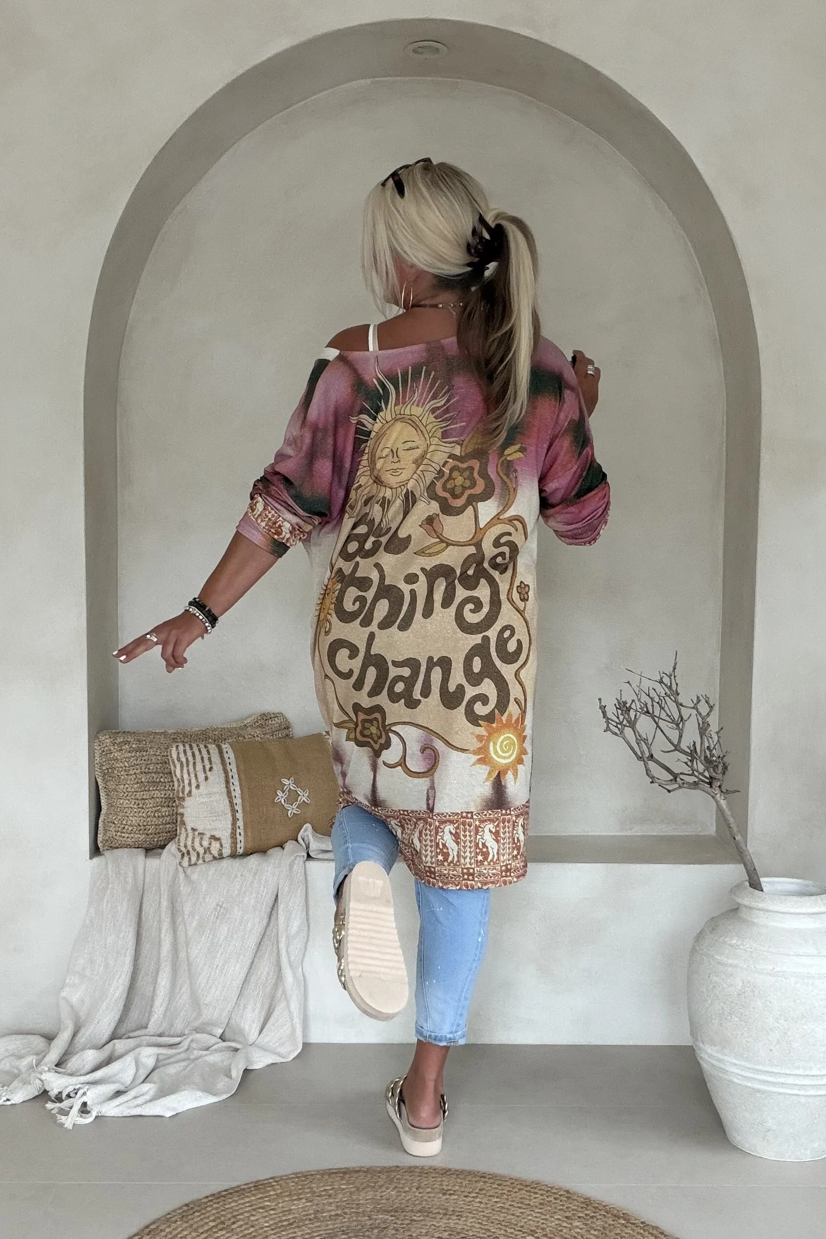 Boho Lurex tuniek Vivi "All things Change" met Paard. - Afbeelding 2