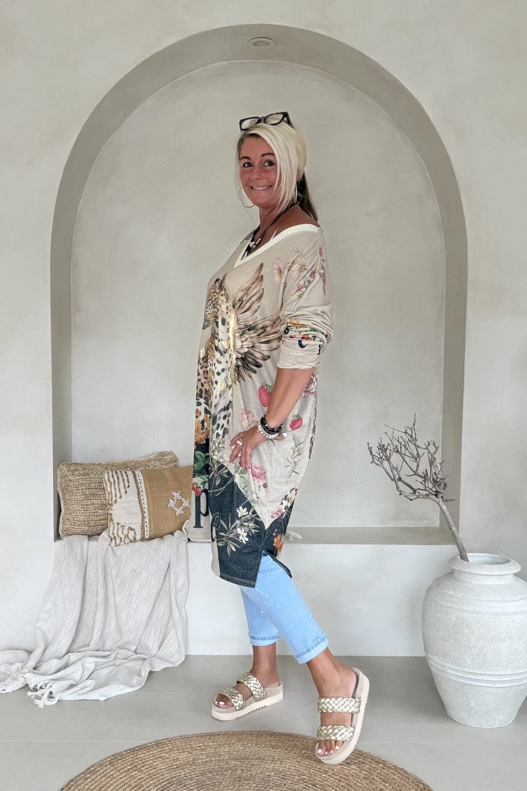 Boho Lurex tuniek Vivi "Superbe" met Luipaard. - Afbeelding 7