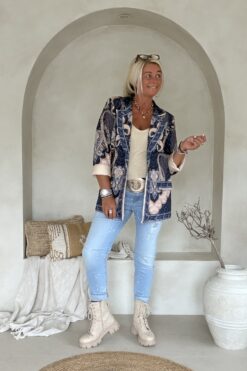 Boho Chic Paisley Blazer Paige, Blauwtinten.