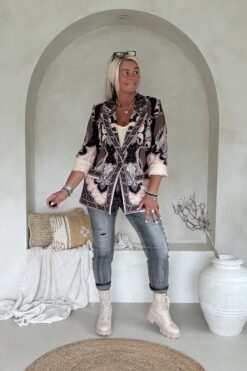 Boho Chic Paisley Blazer Paige, Grijstinten.