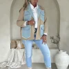 Oversized Colbert Conny met Denim details, Zand.
