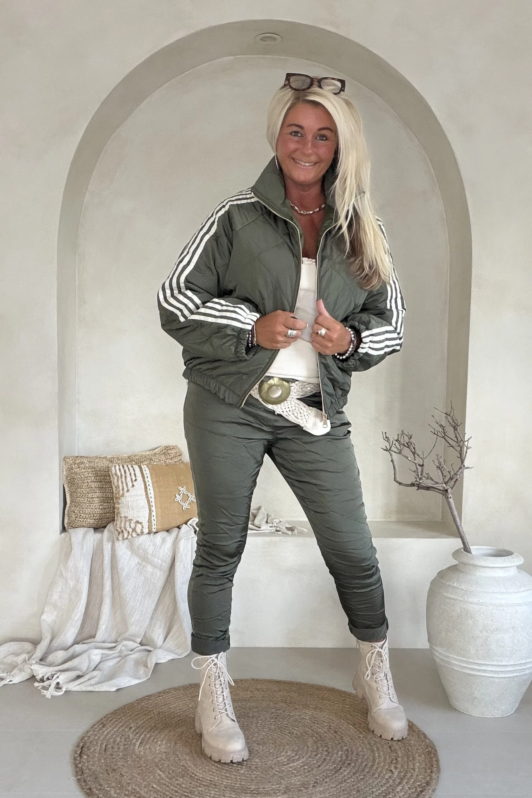 Bomberjack Shanna Stripes, Donker Groen.