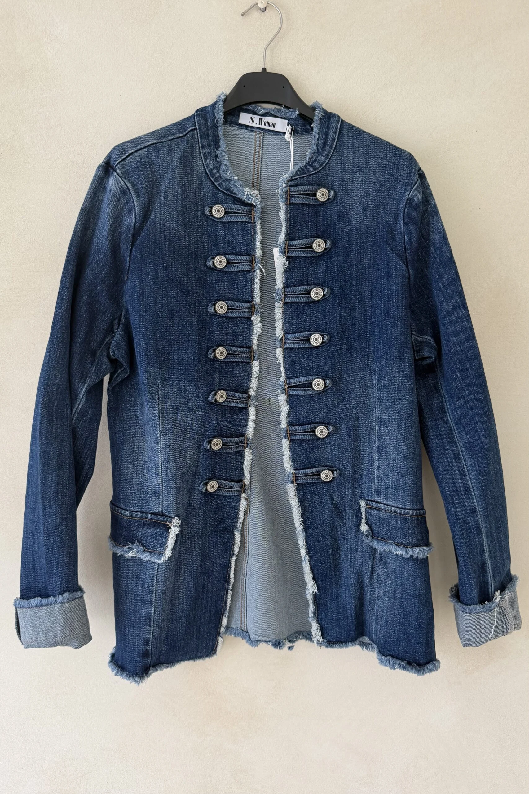 Denim Jacket Militairy Milou met knopen. - Afbeelding 2