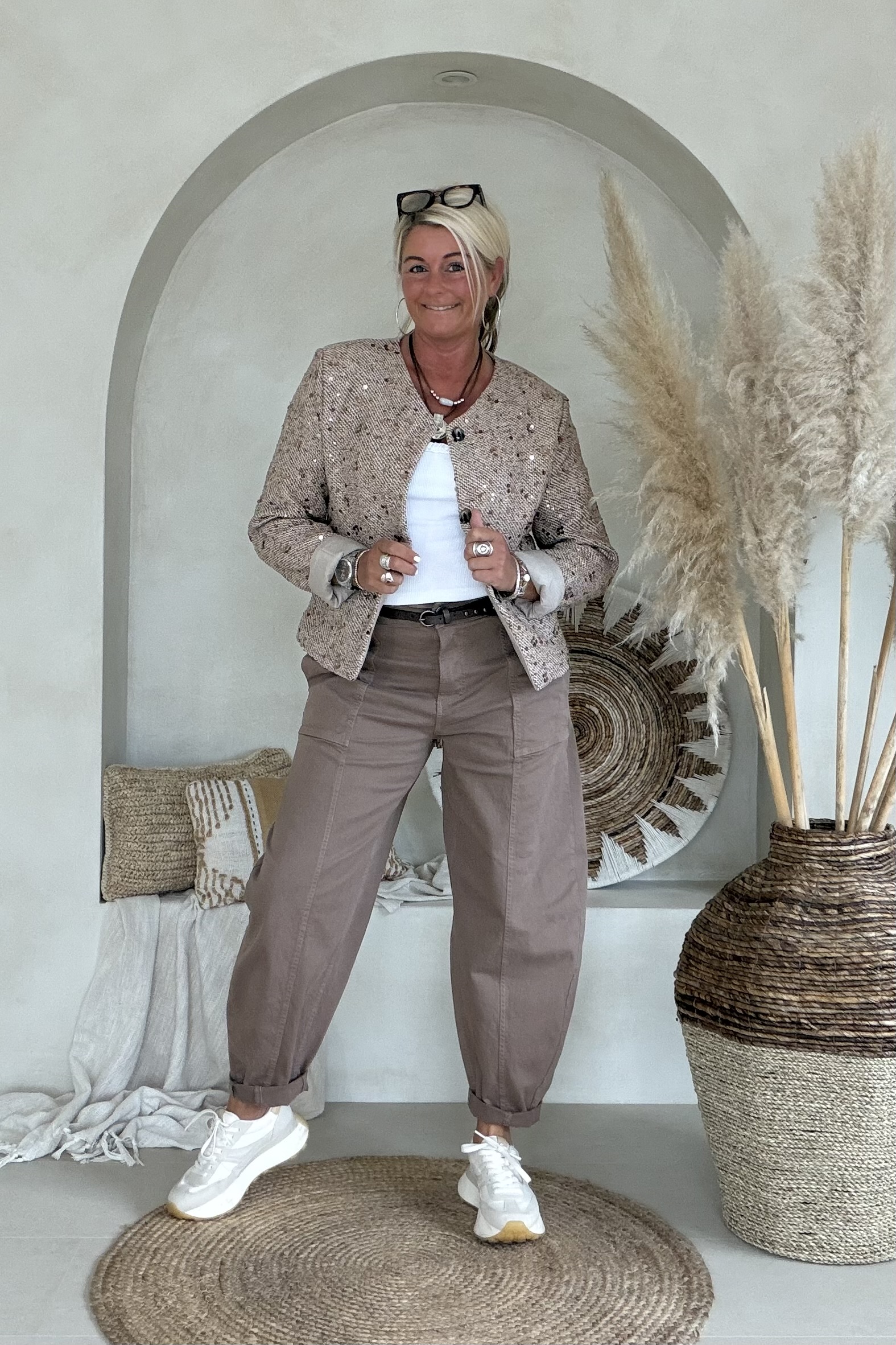 Barrel/ Ballon broek Brianna, Mocca Bruin. - Afbeelding 2