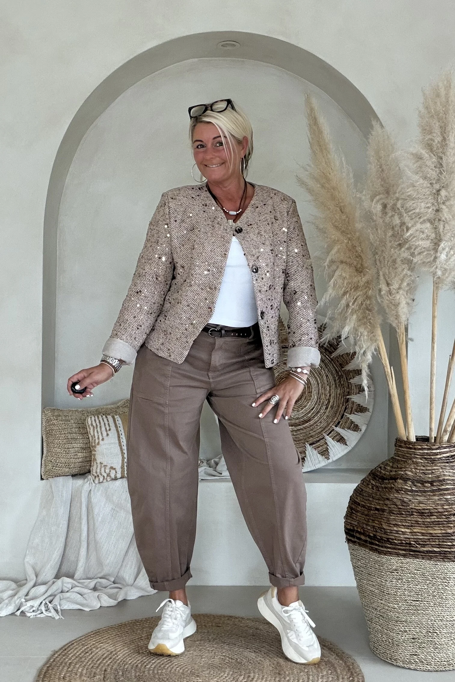 Barrel/ Ballon broek Brianna, Mocca Bruin. - Afbeelding 3