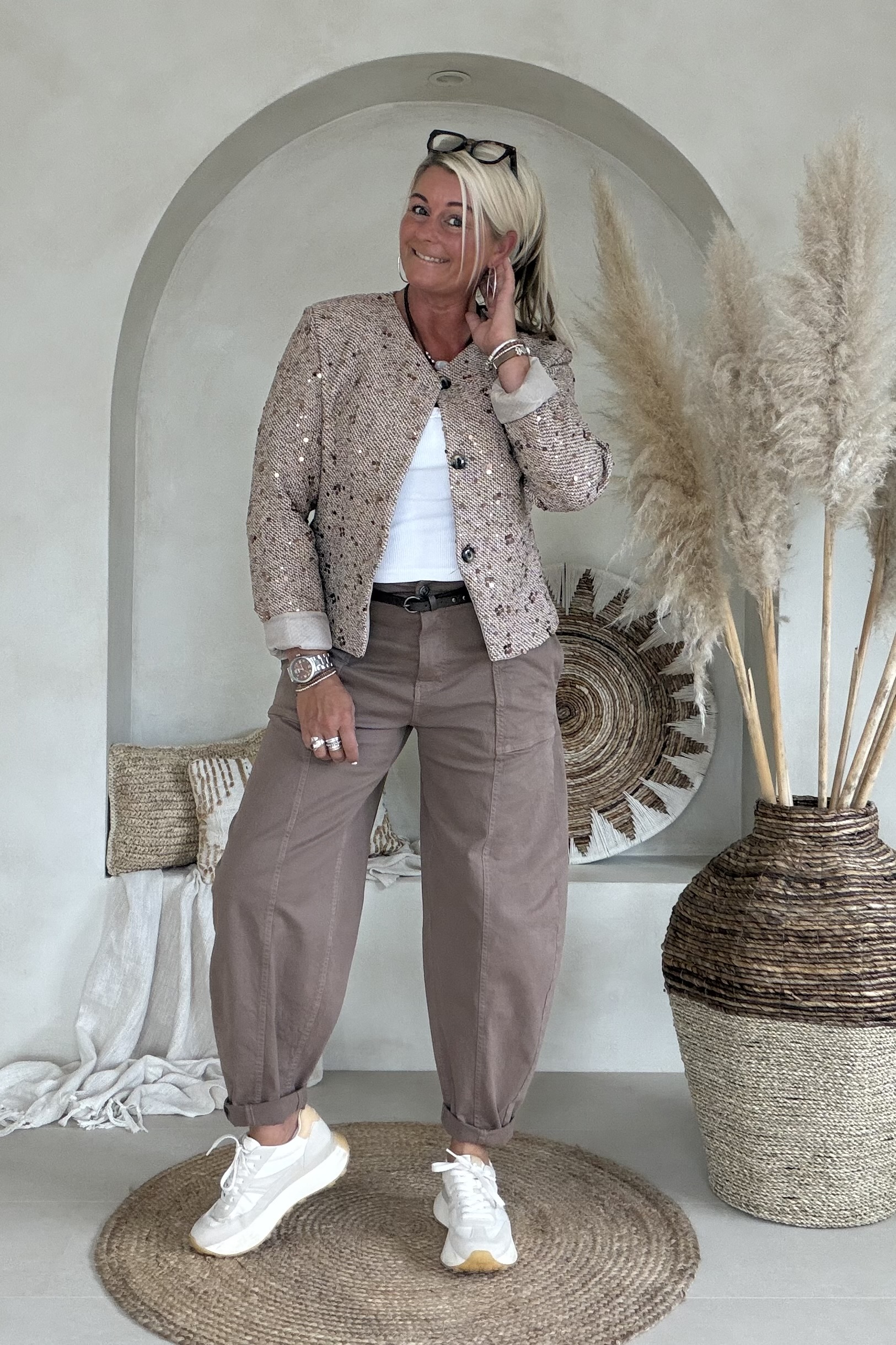 Barrel/ Ballon broek Brianna, Mocca Bruin.