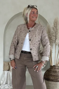 Tweed jasje Jacinta met Lovers, Bruintinten.