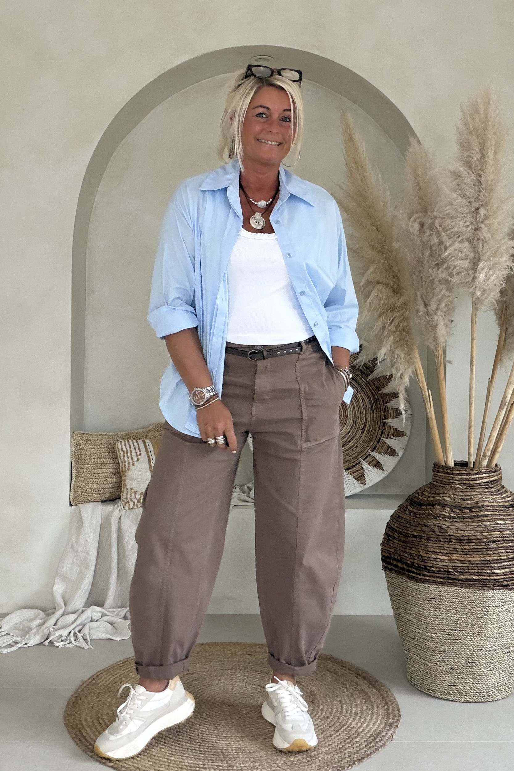 Barrel/ Ballon broek Brianna, Mocca Bruin. - Afbeelding 6