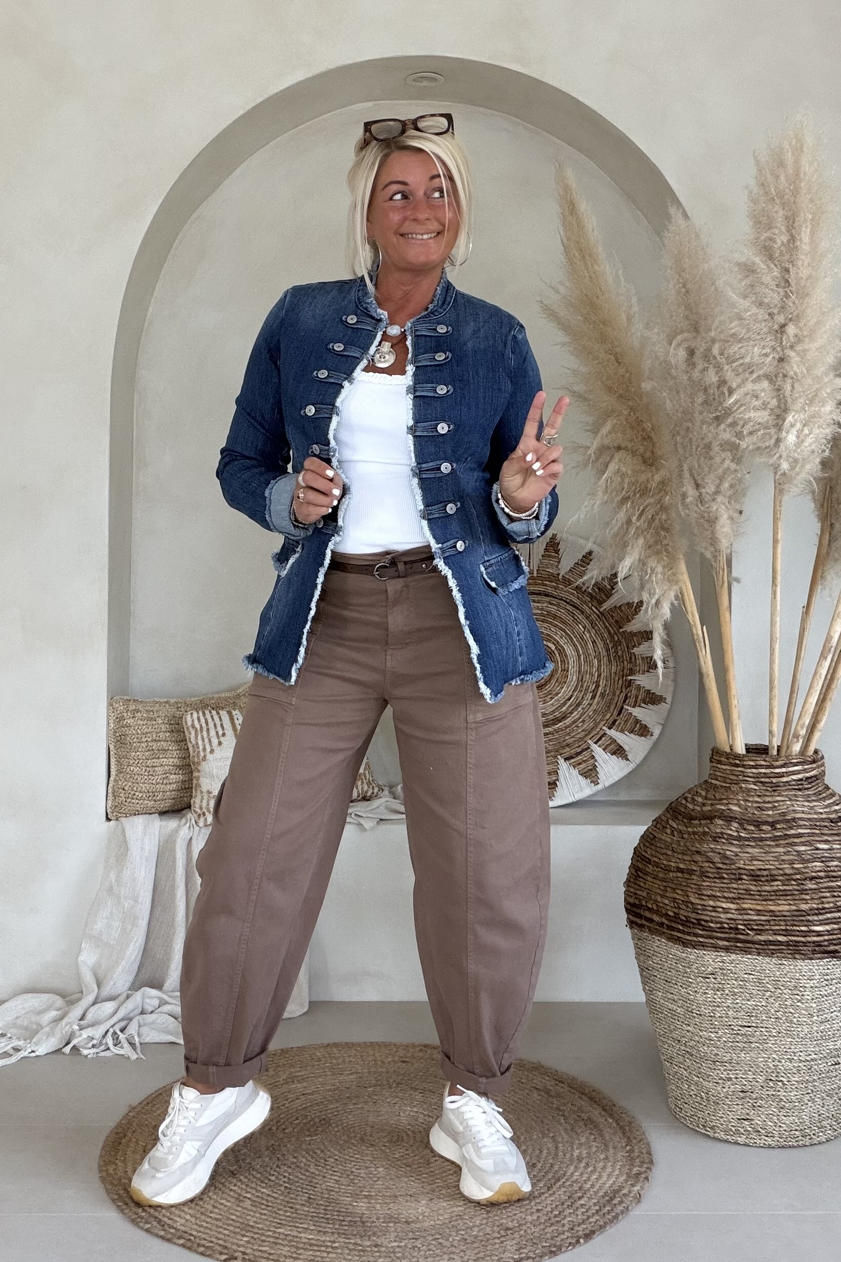 Barrel/ Ballon broek Brianna, Mocca Bruin. - Afbeelding 11