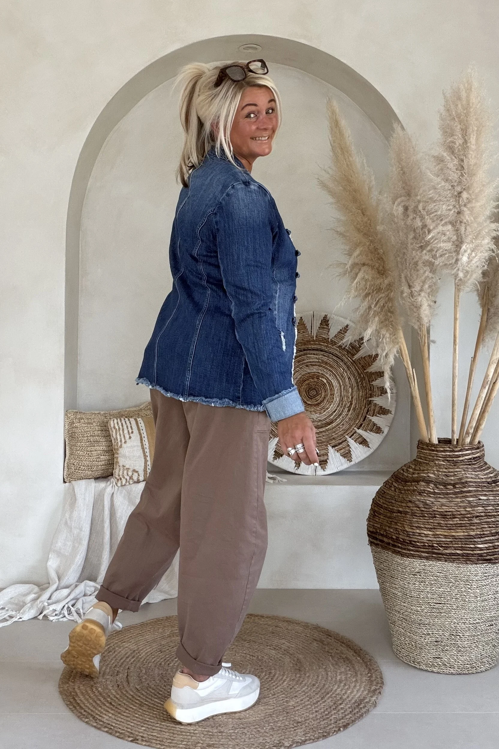 Denim Jacket Militairy Milou met knopen. - Afbeelding 6