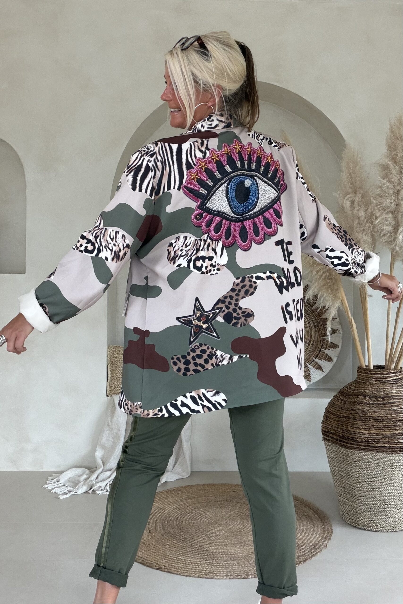 Colbert Nadine "Wild Eye Army" Groentinten en Camo print.