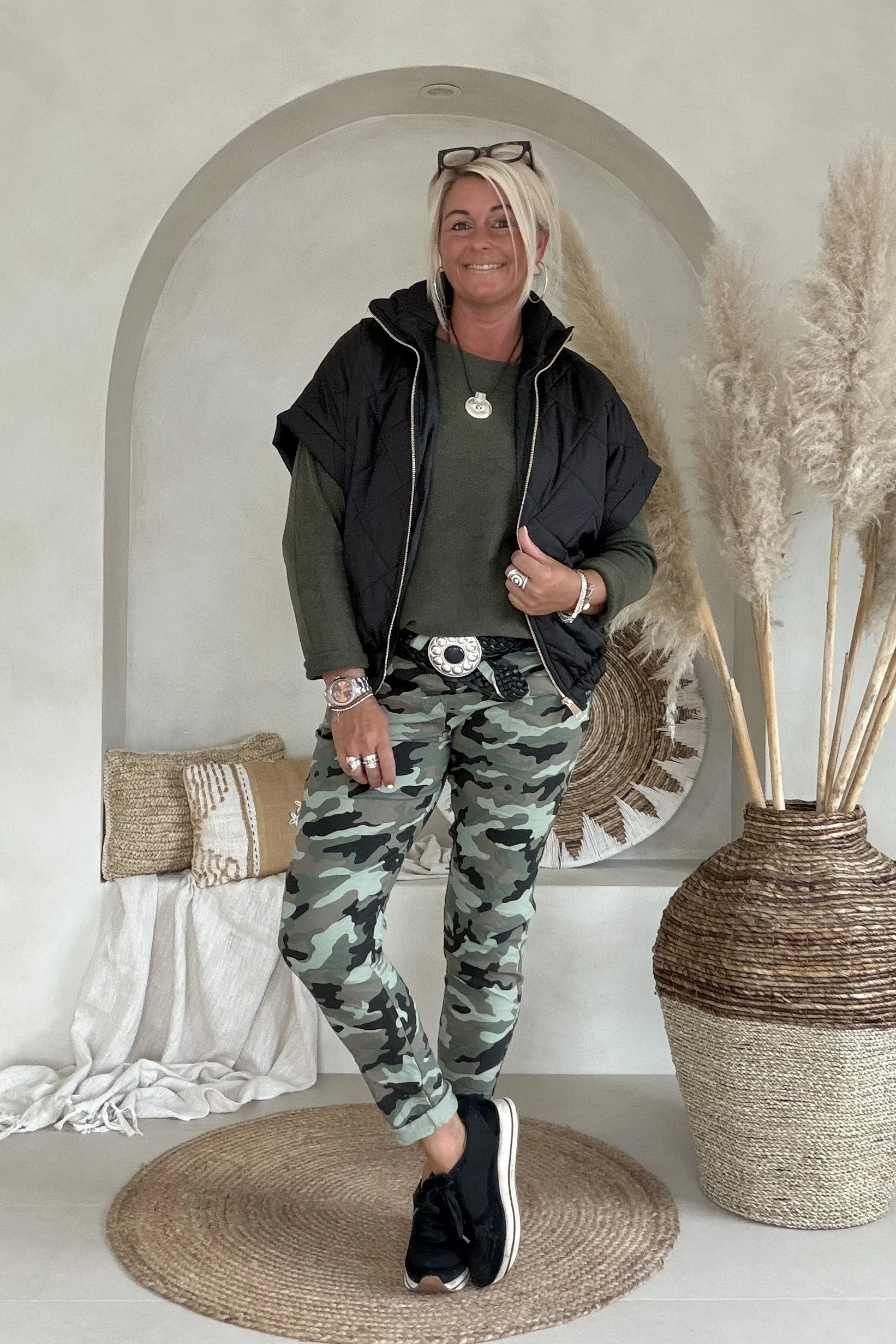 Camo Jogpant Camilla, Army/Zwart. - Afbeelding 4