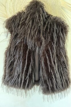 Fake Fur Bodywarmer Fay, Fluffy Bruin.