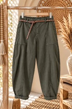 Barrel/ Ballon broek Brianna, Donker Groen.