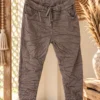 Jogpant Satijnglans Charlie, Taupe.